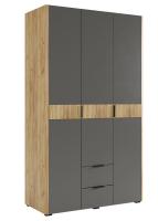 Шкаф 3-х дверный Адам Дуб крафт золотой/Графит