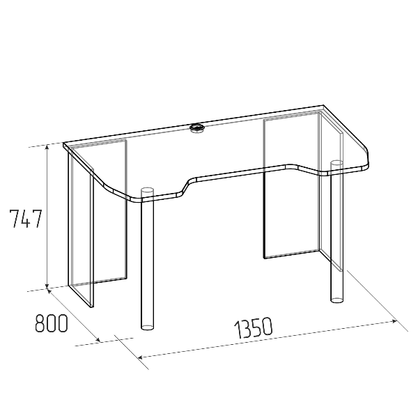 Aurelio 84 Стол компьтерный Белый-Блеквуд Сатиновый