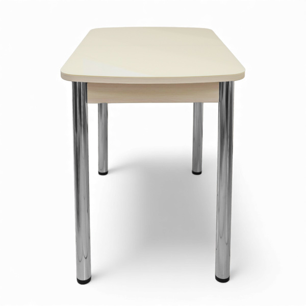 Стол ПГ-мини СТ 960(+300)*600, ЛДСП Дуб молочный, Стекло Песочное/ хром 