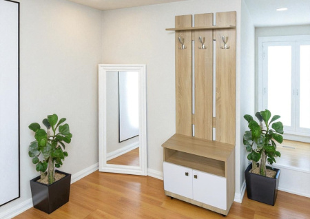Прихожая БН-201 комплект меб. (дуб сонома/бел.глянец) 