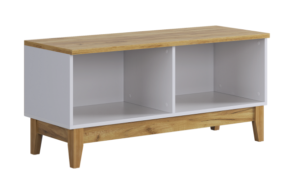 Тумба  Хюгге белое дерево/дуб крафт золотой/белый матовый