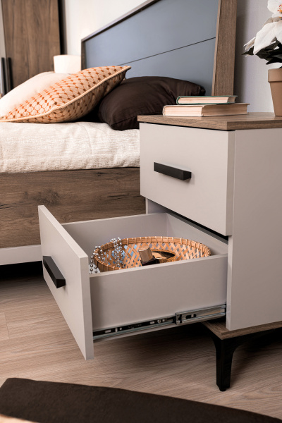 Кара 2 Тумба прикроватная Дуб Табачный Craft/Велюр