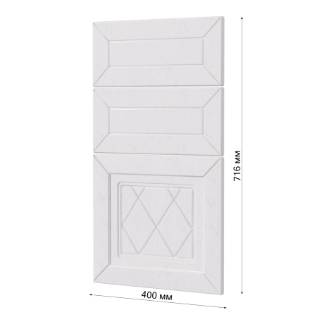 Фасад РОМБ белый 3 ящика 400