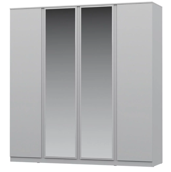 STERN Шкаф 4-х дверный с зеркалом Белый