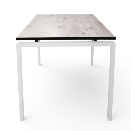 Стол Ареа,1400(+400)*800, металл БЕЛЫЙ+пластик (Бискайская сосна) B2