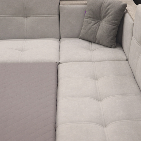 Кухонный уголок "Капучино 3-1" (Правый) (Baly 6/Baly 7) мдф Дуб серый/