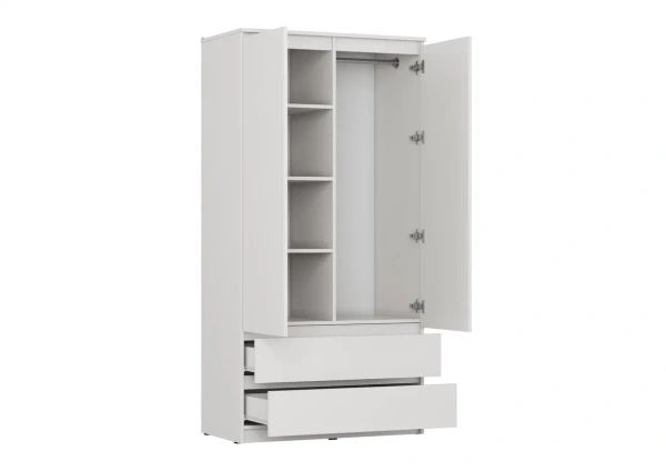 Шкаф ШРК -2 с ящиками Сити Белый/Белый снег