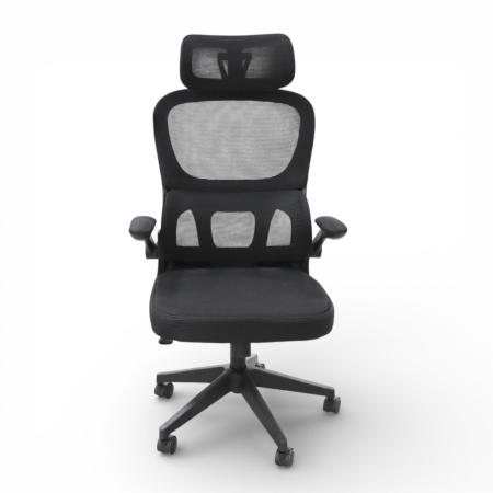 Кресло офисное OM889B сетка, черный 63x50x124-134 см