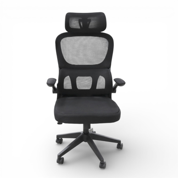 Кресло офисное OM889B сетка, черный 63x50x124-134 см