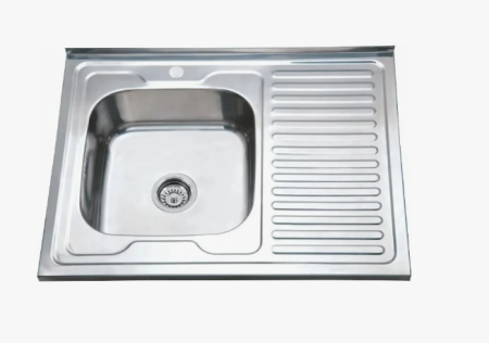 Мойка накладная левая 80х60 MG6-8060  L  (со сливной арматурой) 