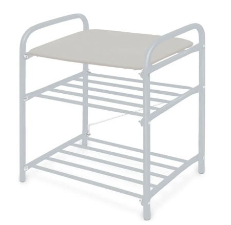 Банкетка 1 для обуви (арт. Б1-1/МС) КАРКАС мат. серый, сиденье винислкожа светло-серый