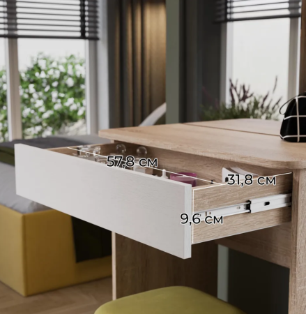 Стол туалетный Майя Дуб сонома/Белый ясень