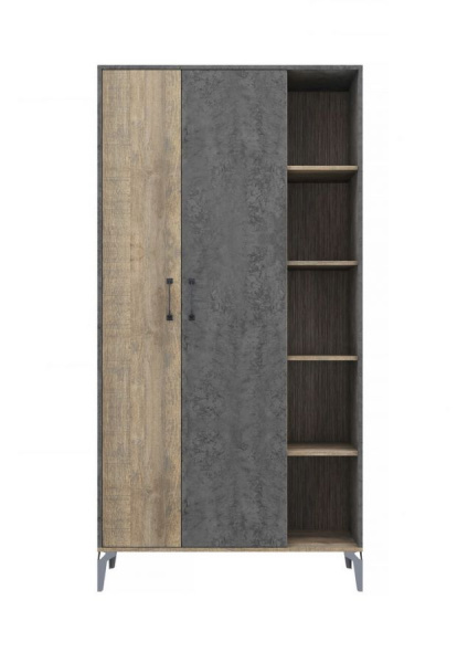 Шкаф плательный Статус дуб самдал/цемент темный