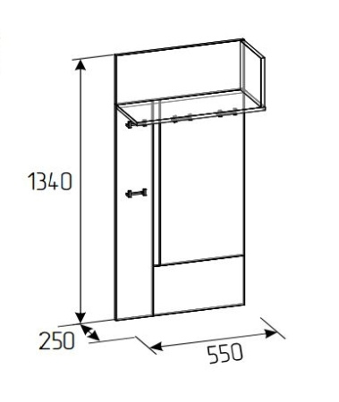 Флекс 76 Вешалка (Дуб шавиниган)