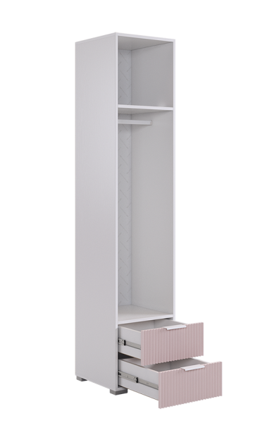 Зефир Шкаф однодверный с ящ 107.01 (белое дерево/пудра розовая (эмаль)