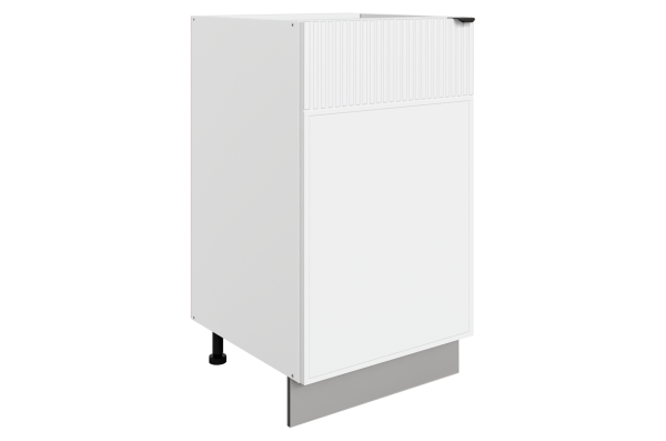 БАРИСТА Шкаф рабочий L450 (1 дв.гл )(левый) (белый/милк матовый) 