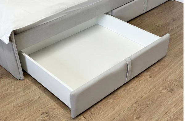 Кровать с ящиками Твикс 90х200 см (галька (велюр))