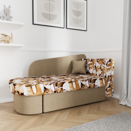 Диван-кровать "Лидер 1"  СITY MY 005 C-2/ MY 1079 C-2 ЛЕВАЯ