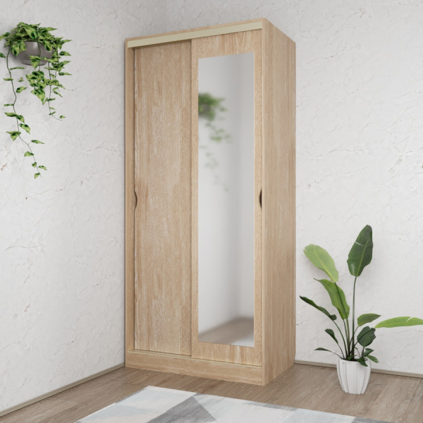 Шкаф-купе Клэр с зеркалом 1000х600х2200 Дуб Сонома