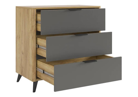 Адам Комод дуб крафт золотой/графит