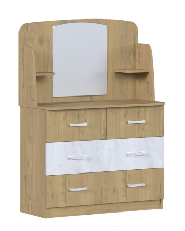 Сицилия Комод с зеркалом Выбеленное дерево/Артвуд Темный