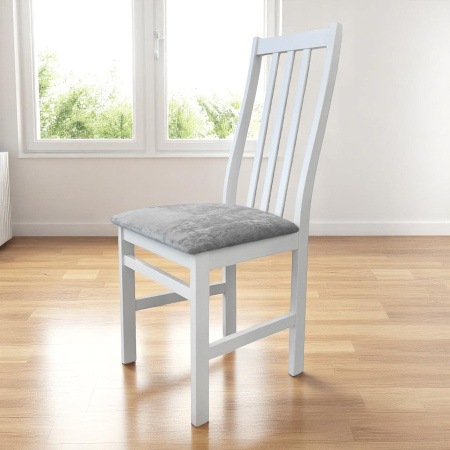 Стул Соло белая эмаль, сиденье Kатания 18 (Светло-грифельный)